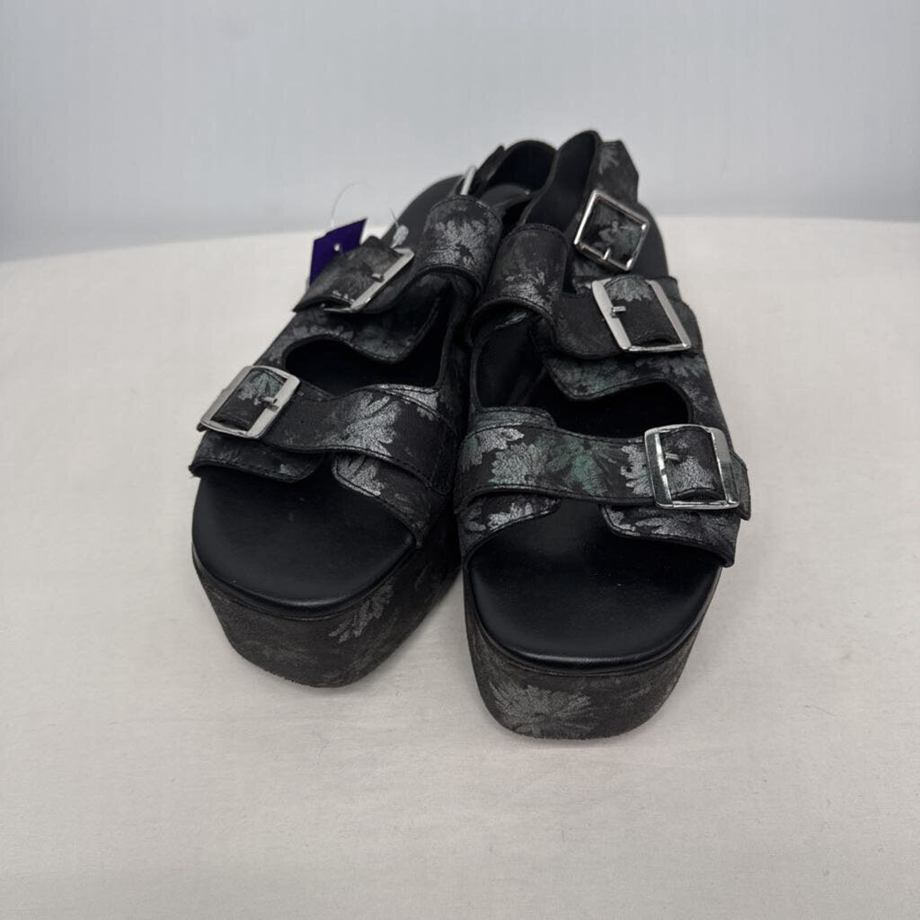Free People Sandals 8 Black/Green/Silver