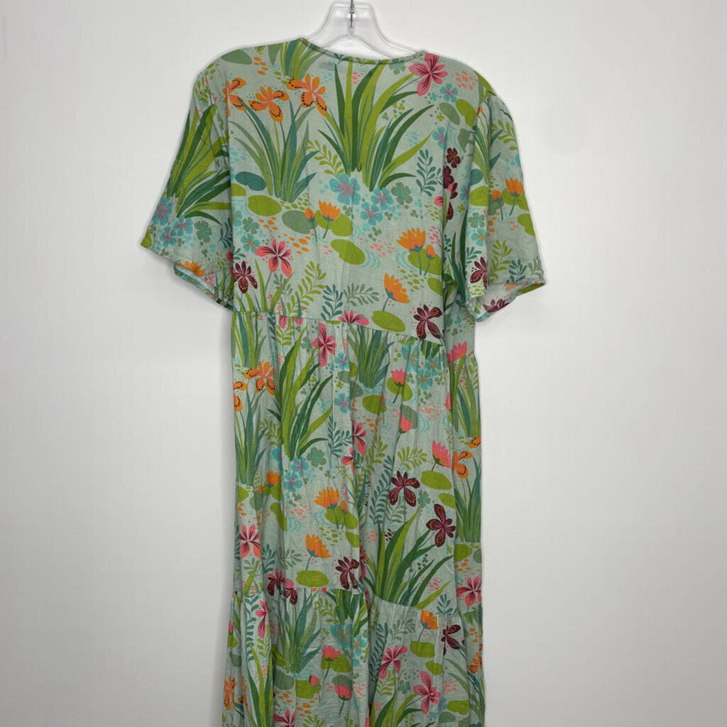 Dress S/M Wrap Blue/Green