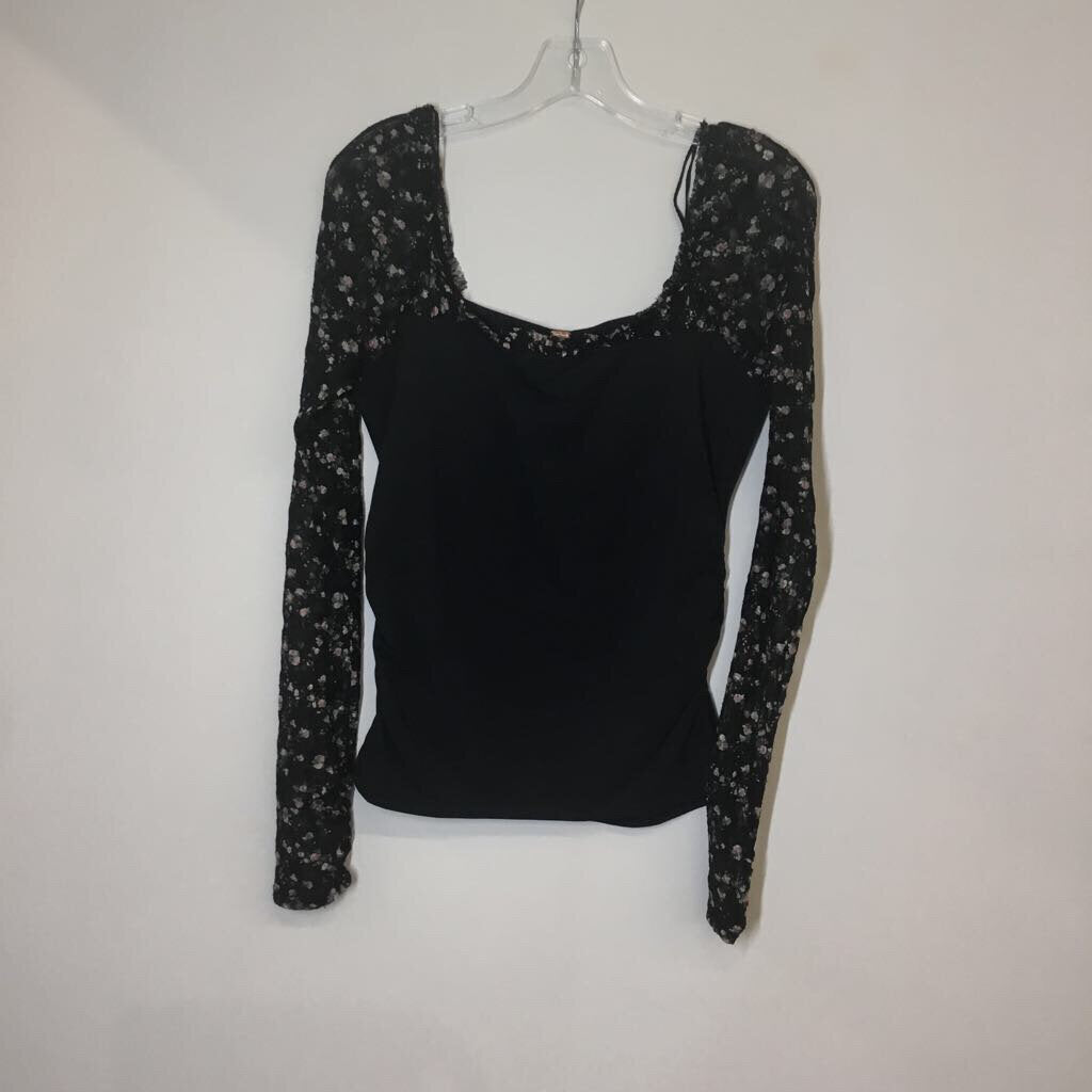 Free People Long Sleeve L Black/Multi