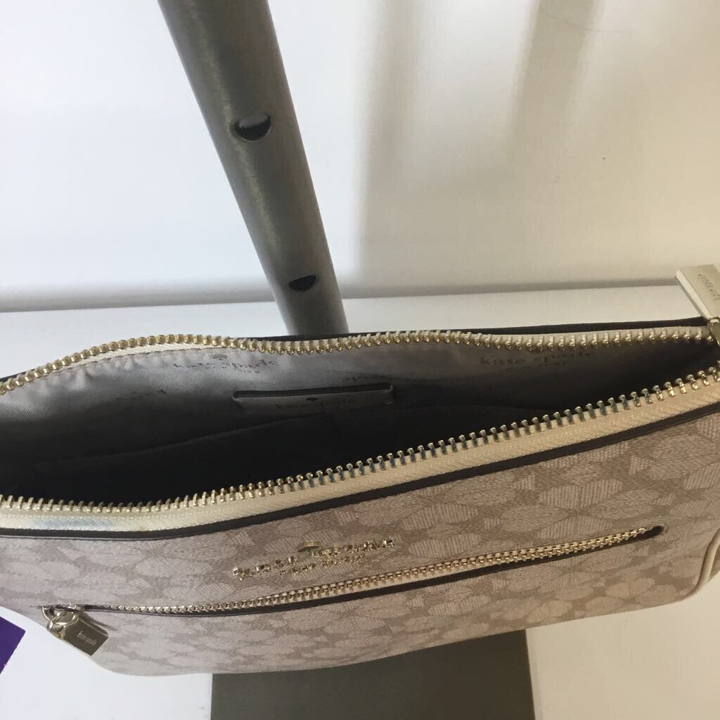 Kate Spade Purses Swingpack Crossbody Taupe/Floral
