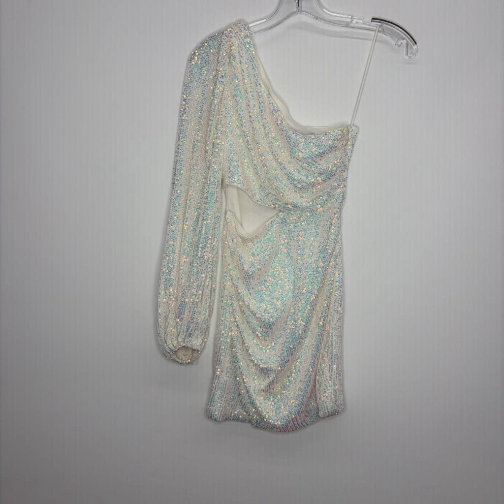 Hello Molly Homecoming Dress XS White Sequins