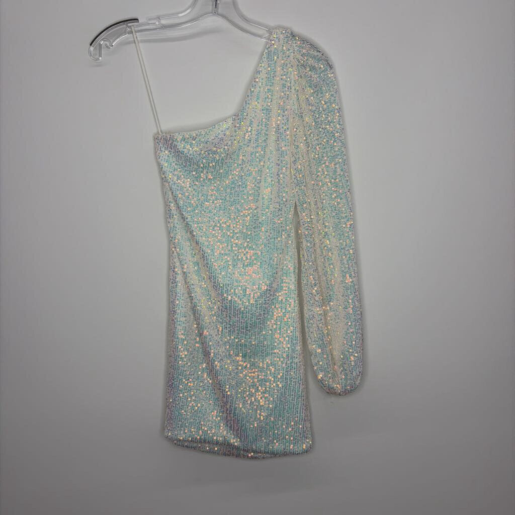 Hello Molly Homecoming Dress XS White Sequins