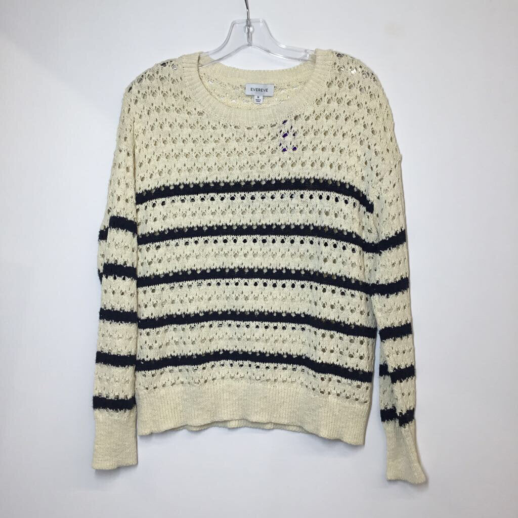 Evereve Clothing Sweater M Cream/Black Stripes