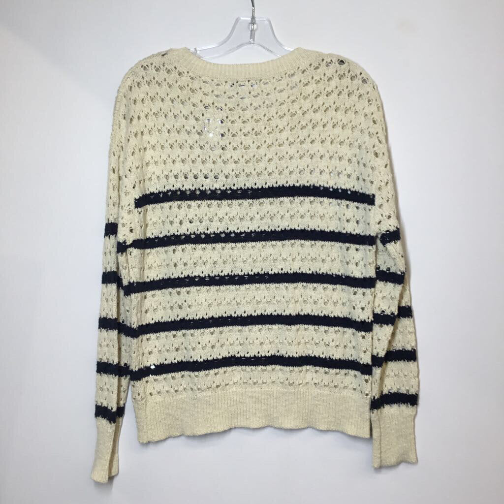 Evereve Clothing Sweater M Cream/Black Stripes