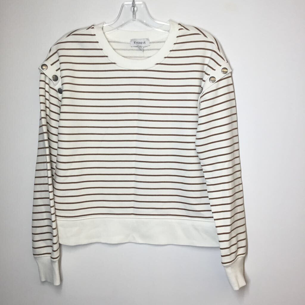 Evereve Clothing Long Sleeve S Brown Stripes