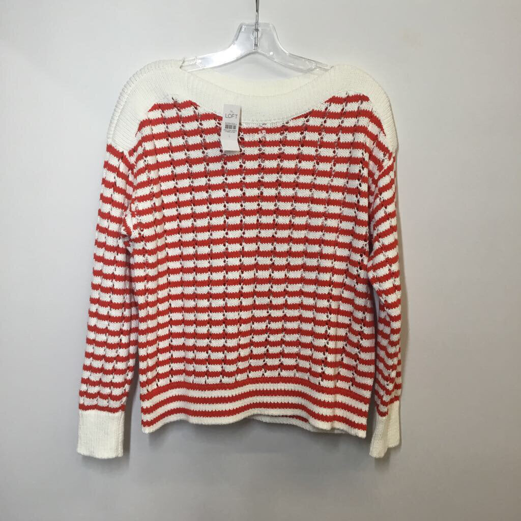 Loft Sweater L Red/White