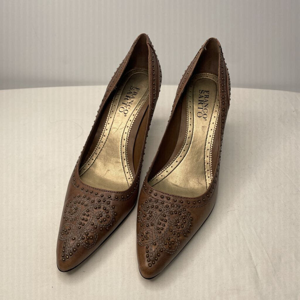 Franco Sarto Shoes 8 Brown Studded