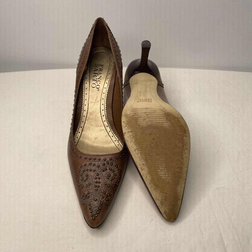 Franco Sarto Shoes 8 Brown Studded