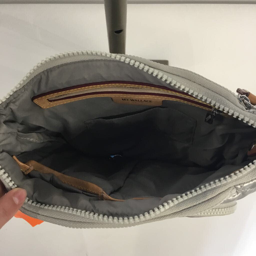MZ Wallace Purses Crossbody Quilted Silver
