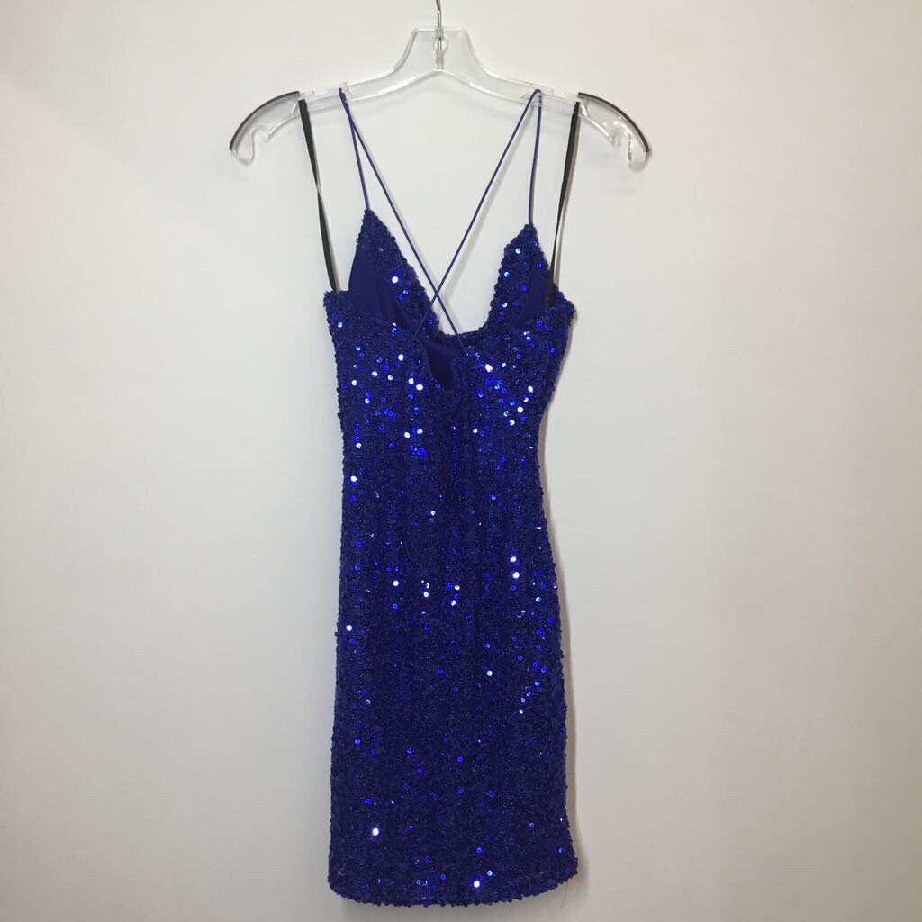 B. Darlin Homecoming Dress S 5/6 Blue Sequin
