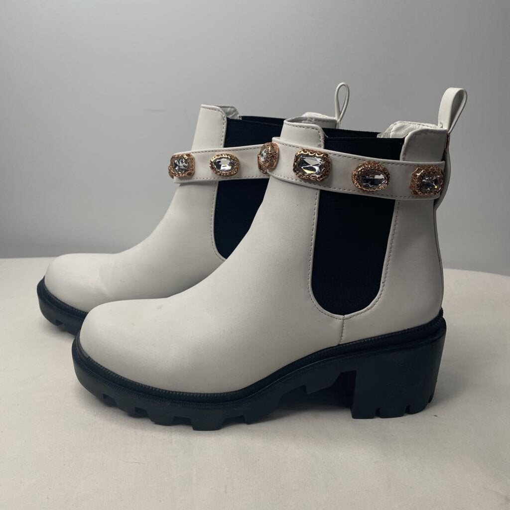 Steve Madden Boots 7.5 White/Black/Gold