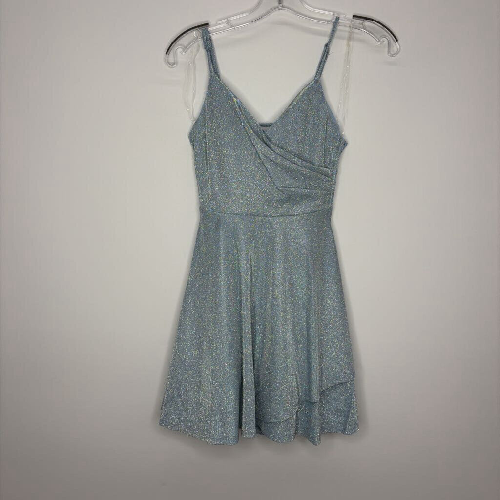 Crystal Doll Homecoming Dress XS(0) Blue/Silver