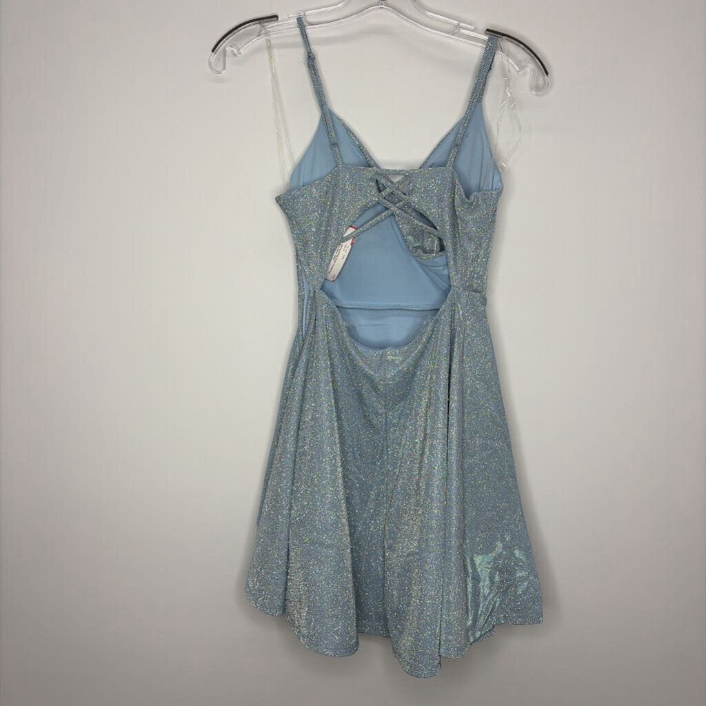 Crystal Doll Homecoming Dress XS(0) Blue/Silver