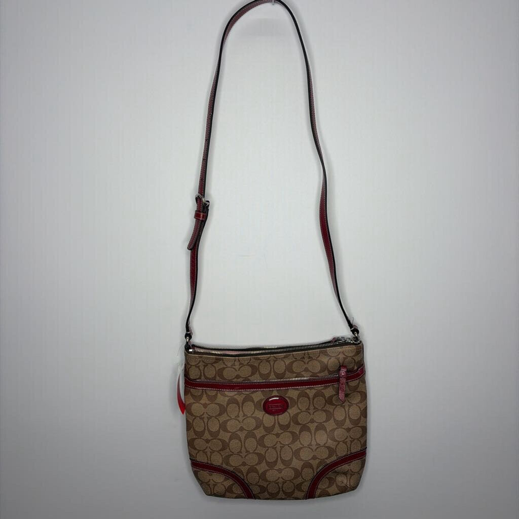 Coach Purses Tan/Wine Red