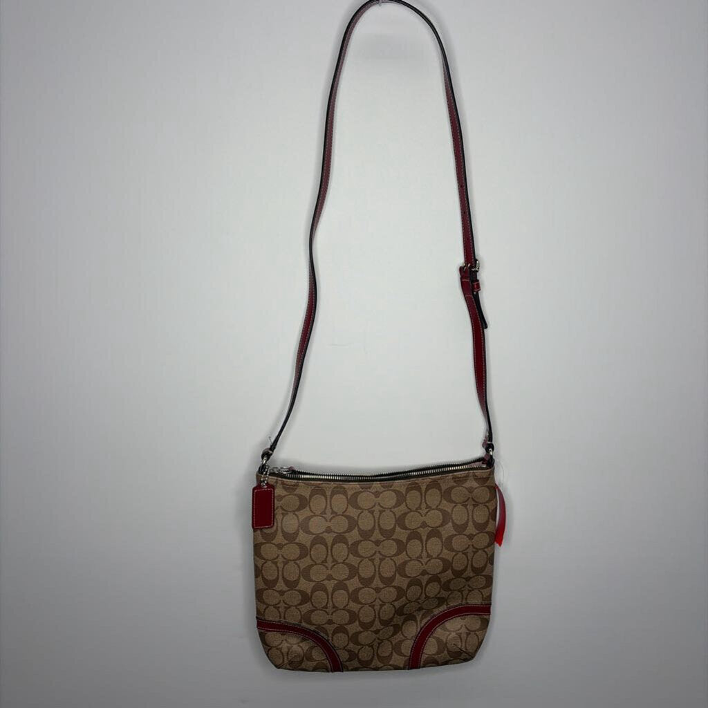 Coach Purses Tan/Wine Red