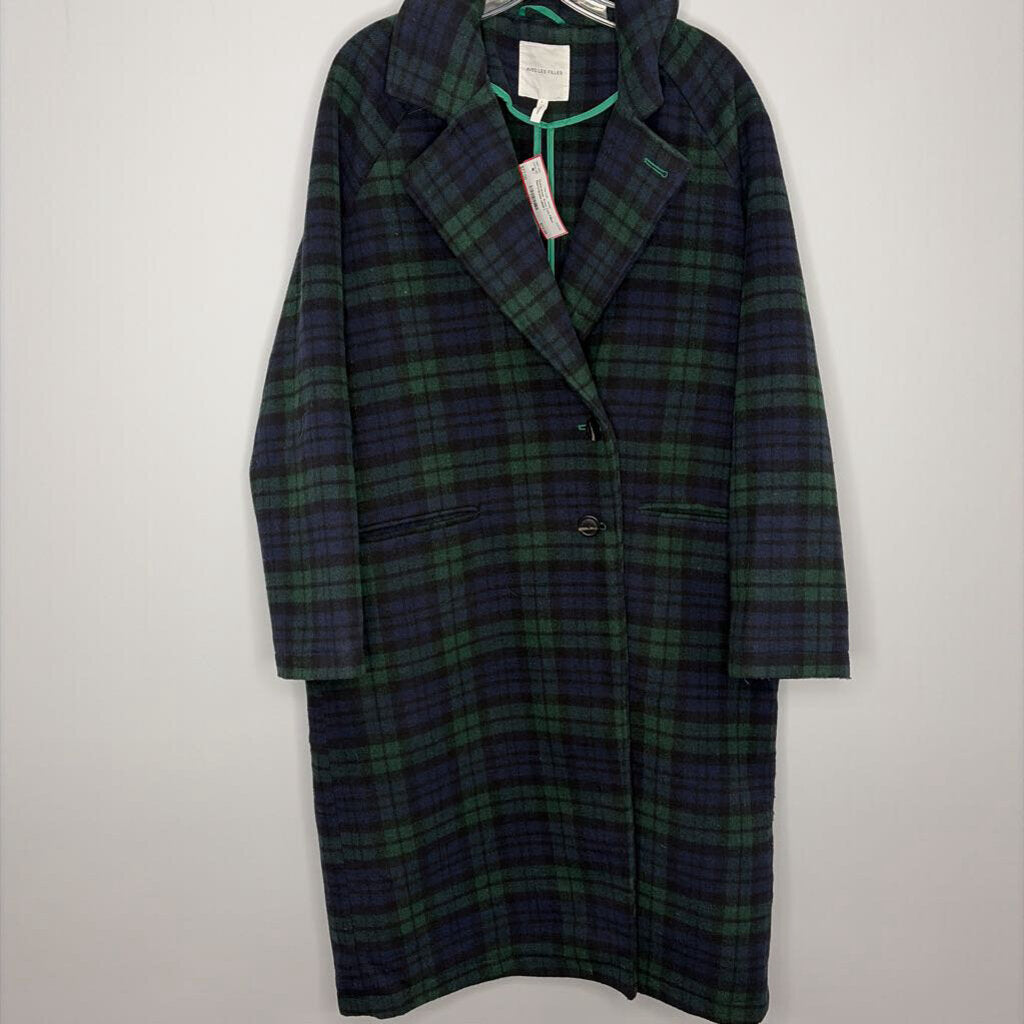 Outerwear L Navy/green plaid