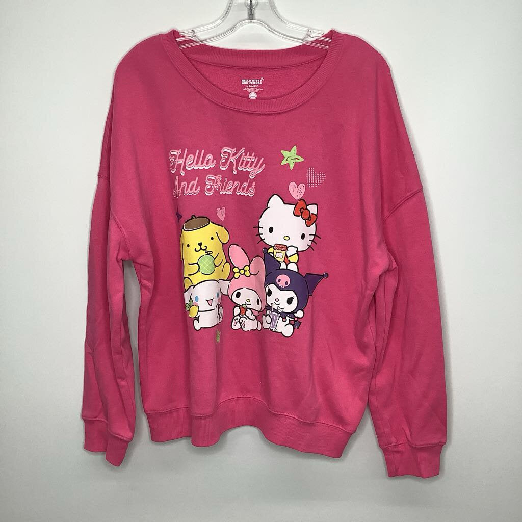 Graphic Print Sweatshirt L Pink