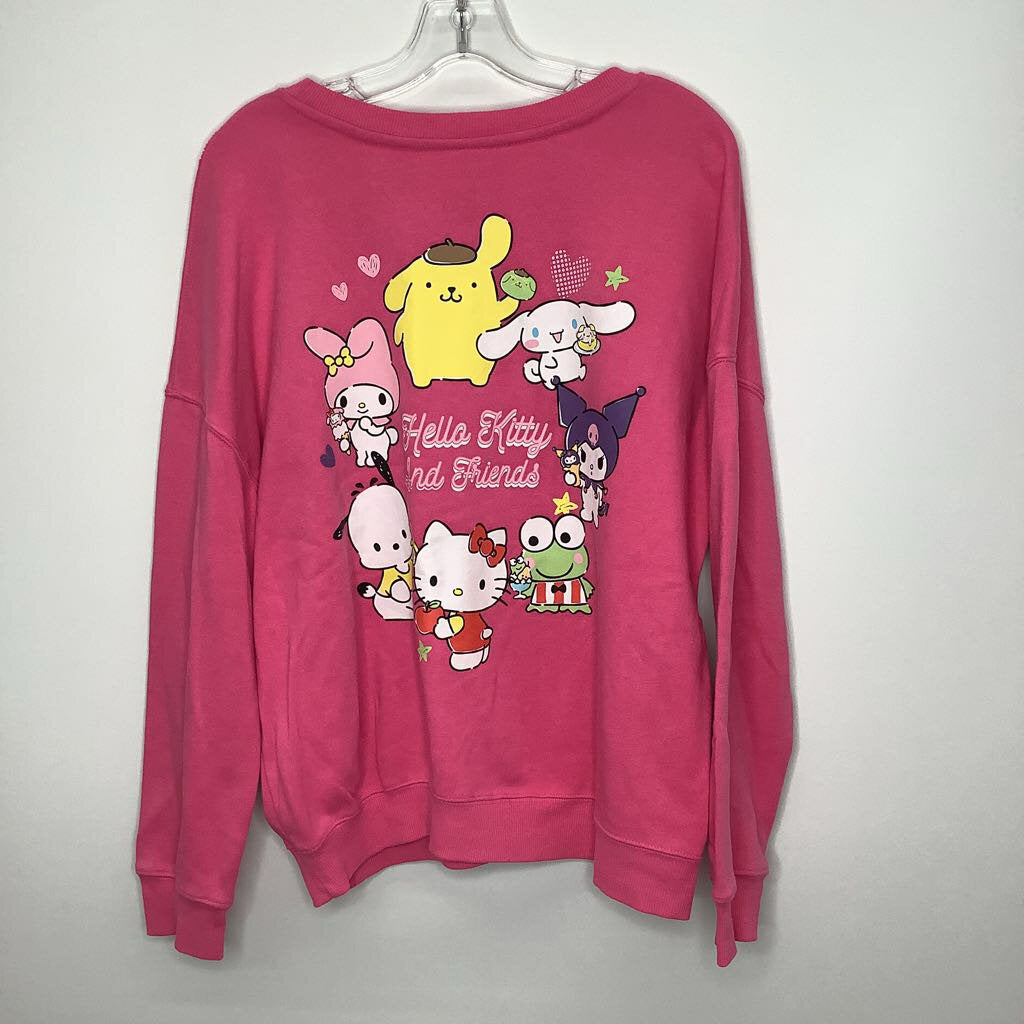 Graphic Print Sweatshirt L Pink