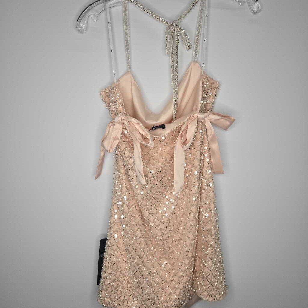 Lulus Formal Wear L Champagne/Sequins