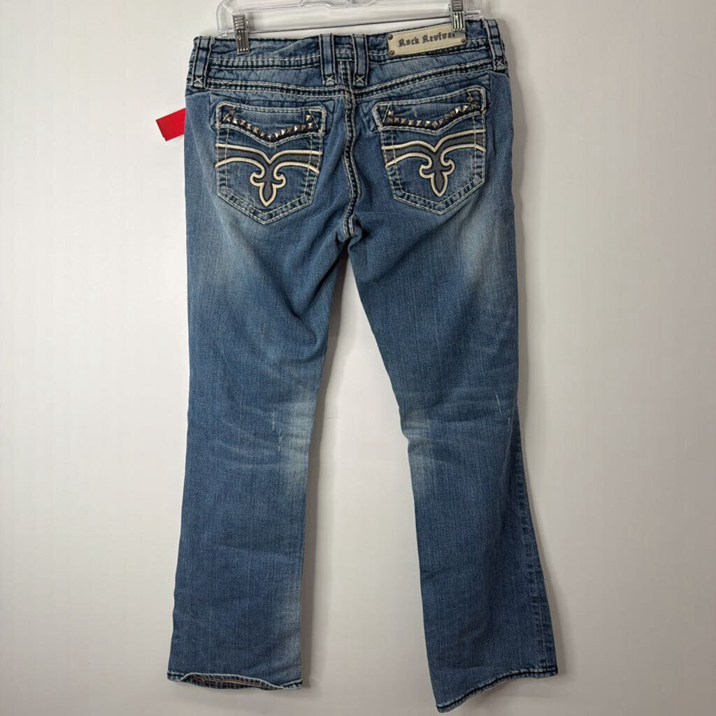 Rock Revival Designer Jeans 10 Ripped Blue Denim