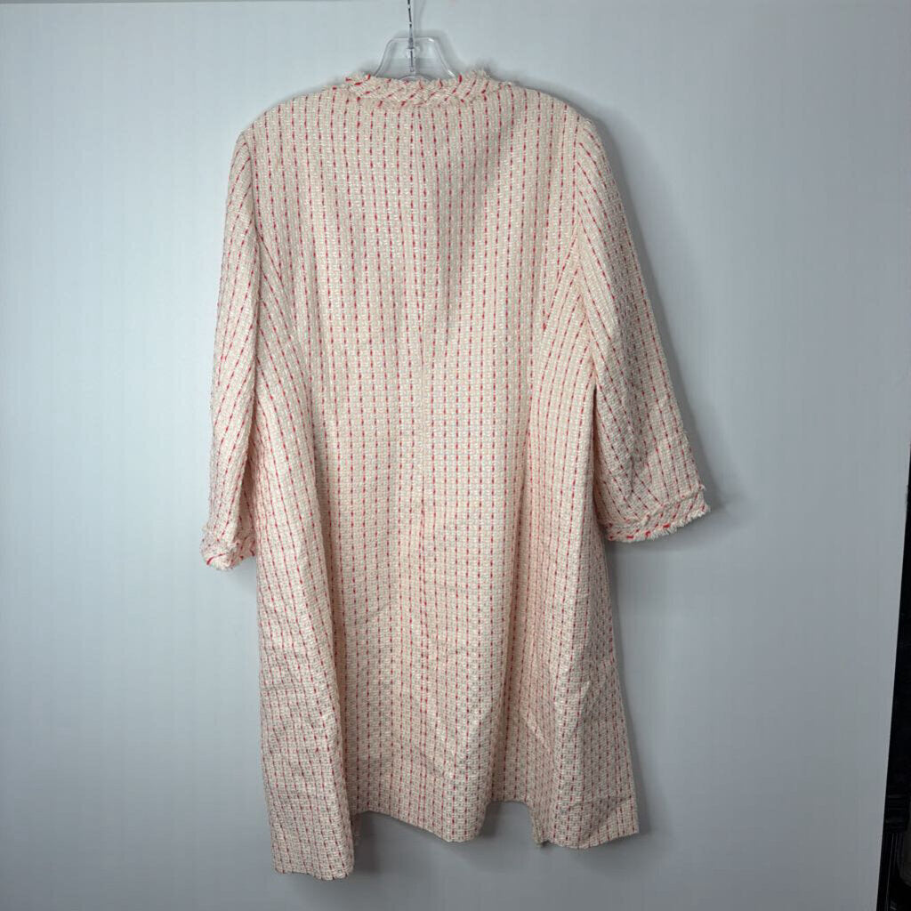 Anne Klein Outerwear L/14 White/Pink Tweed