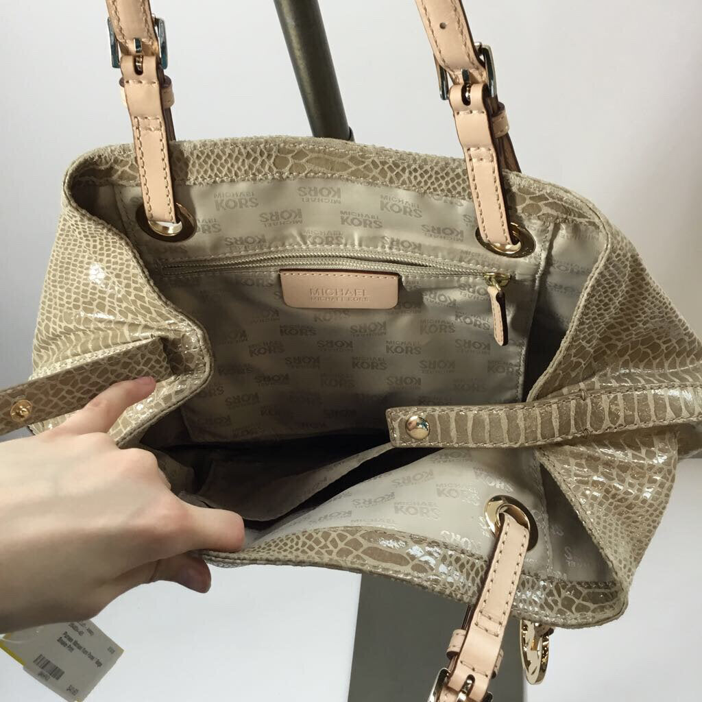 Michael Kors Purse Purses Beige Snake Print
