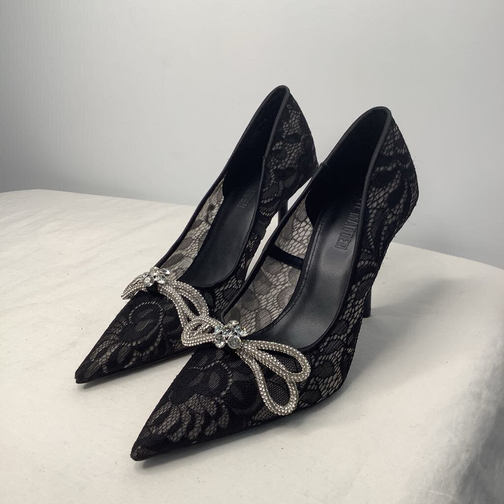 Steve Madden Shoes 9 Black Lace/Silver