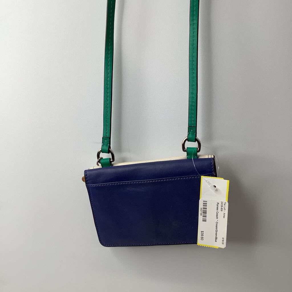 Coach Purses Cream/Green/Blue