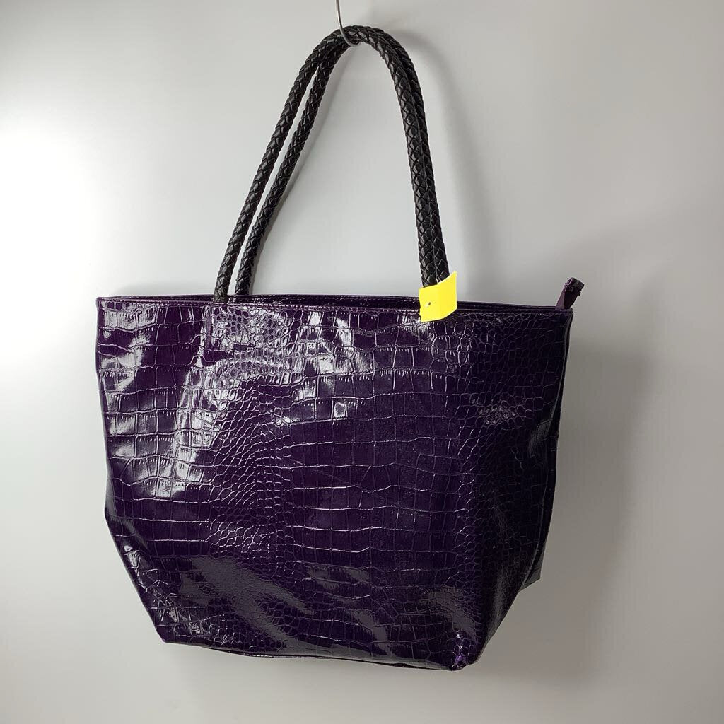 Express Purses Large Tote Bag Purple Leather