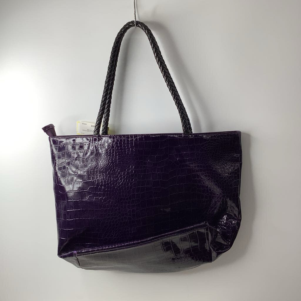 Express Purses Large Tote Bag Purple Leather