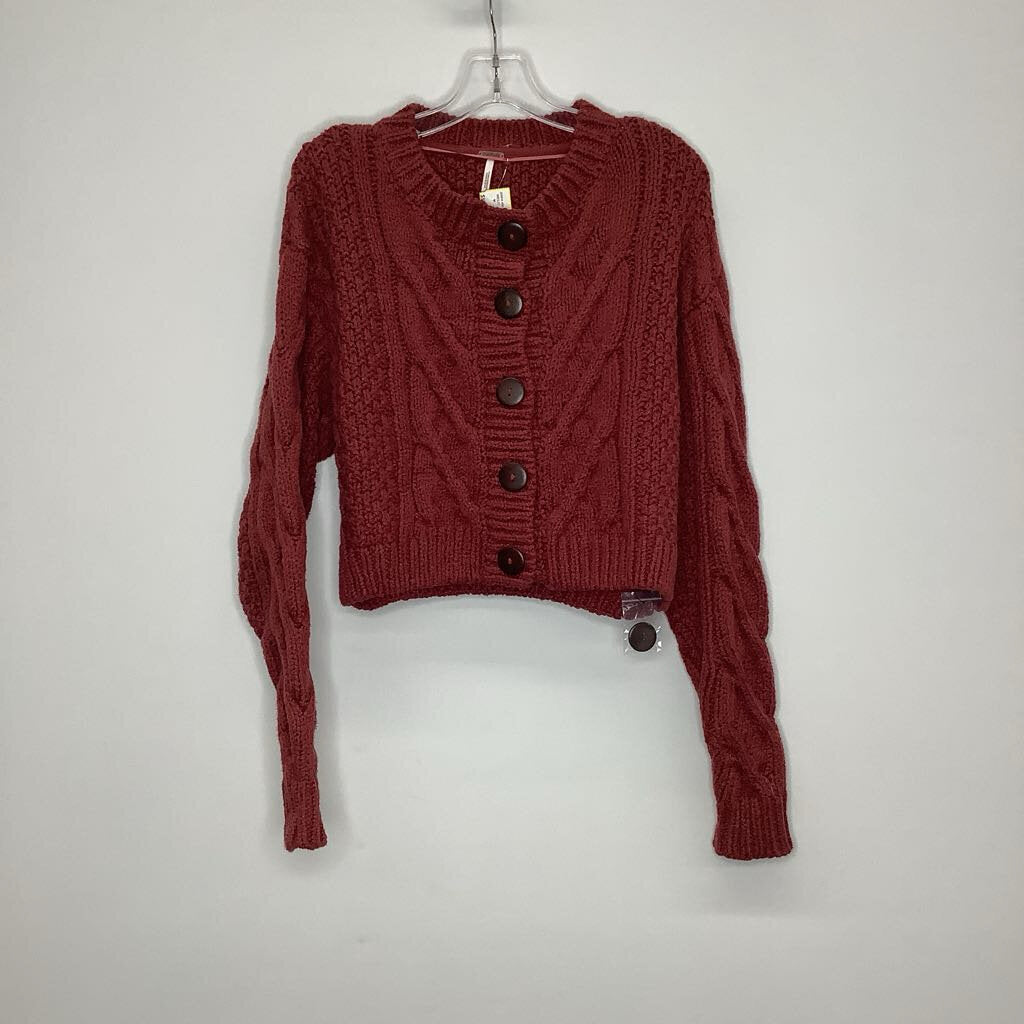 Free People Cardigan S Salmon Red