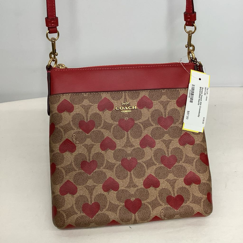 Coach Purses Brown/Red Hearts