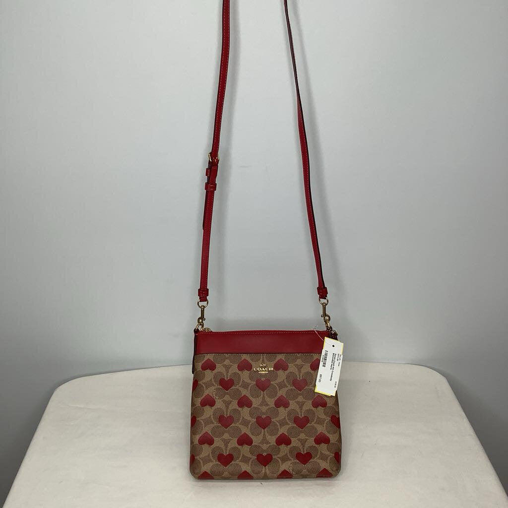 Coach Purses Brown/Red Hearts