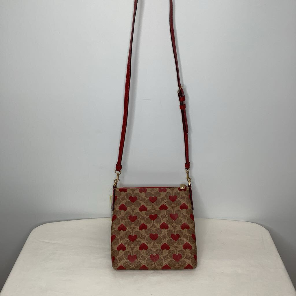 Coach Purses Brown/Red Hearts