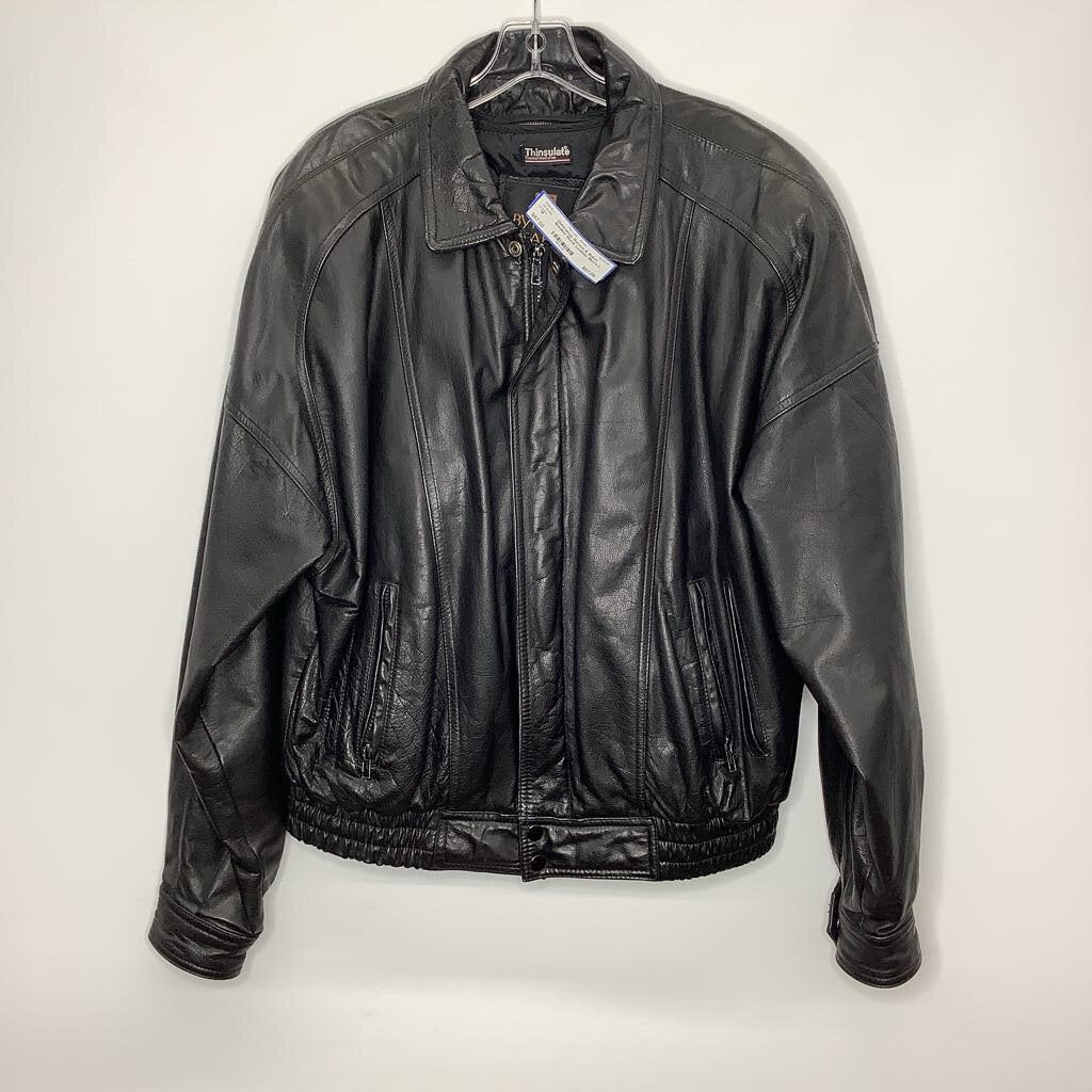 Outerwear Men's L Long Black Leather