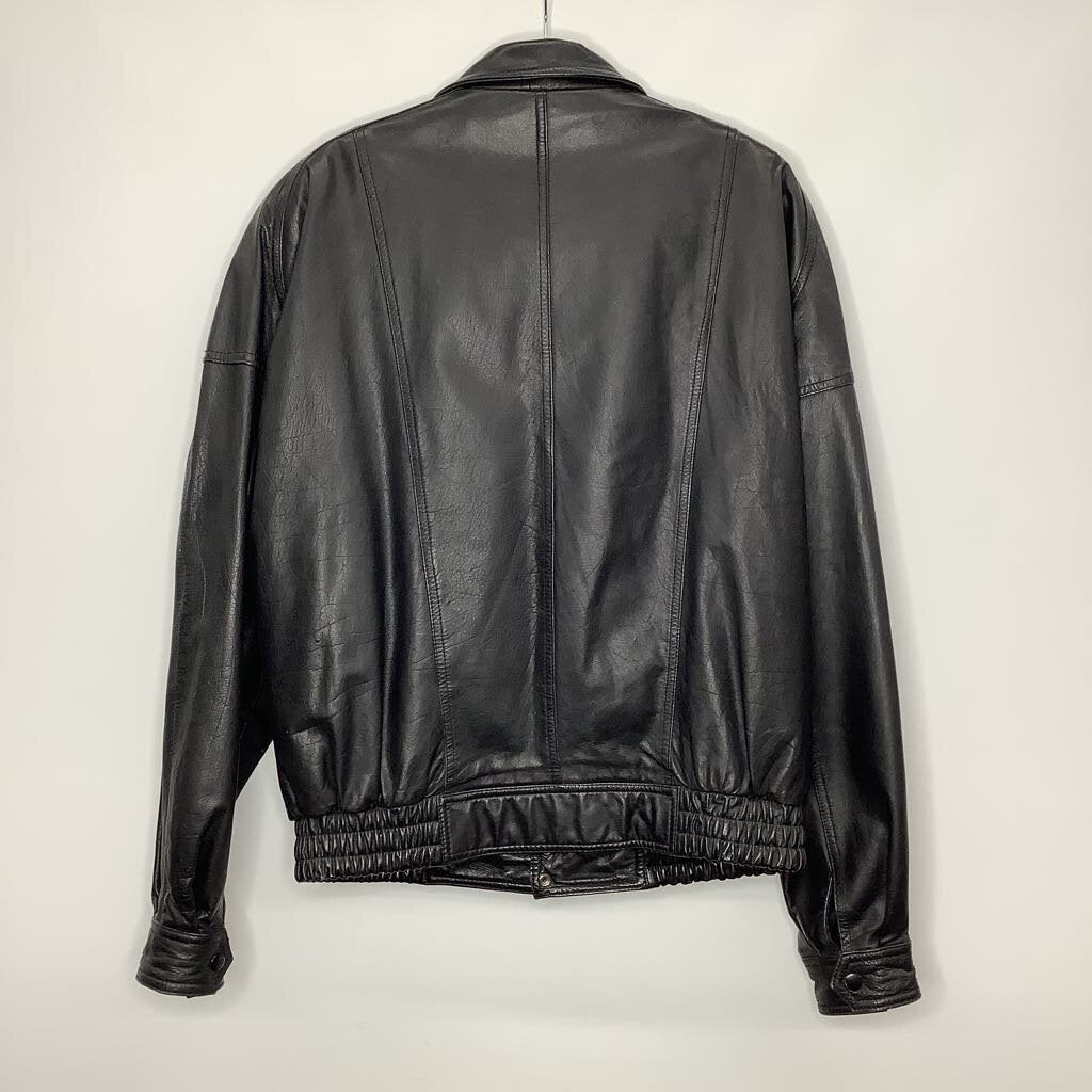 Outerwear Men's L Long Black Leather