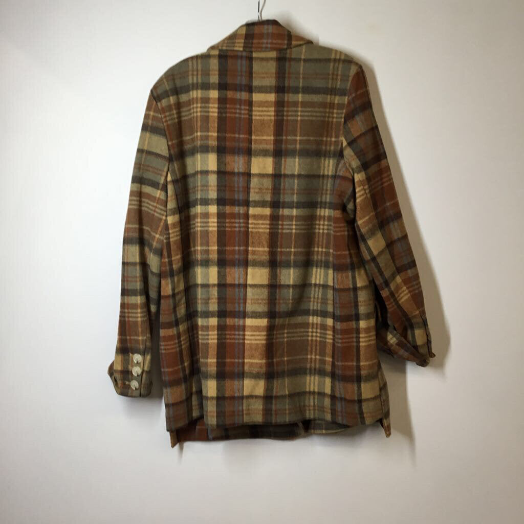 Free People Outerwear L Brown Plaid