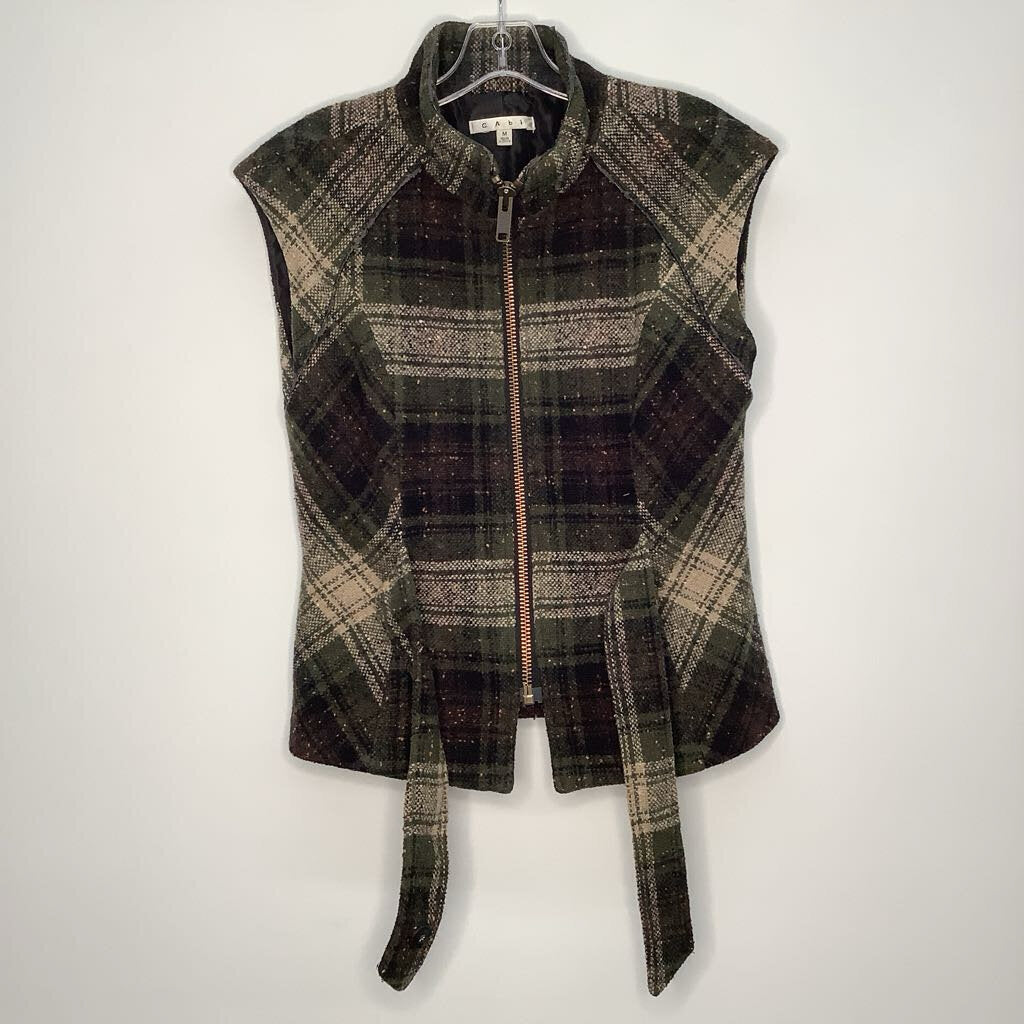 Cabi Vest M Green Plaid