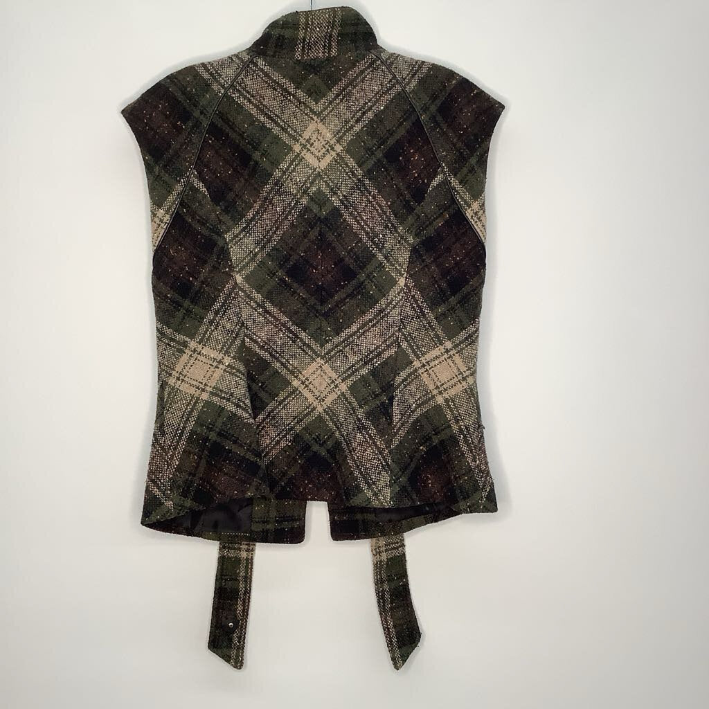 Cabi Vest M Green Plaid