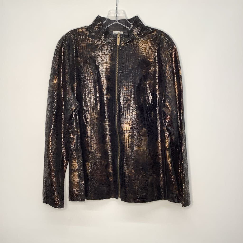 Chico's Outerwear XL Snake Print Leather