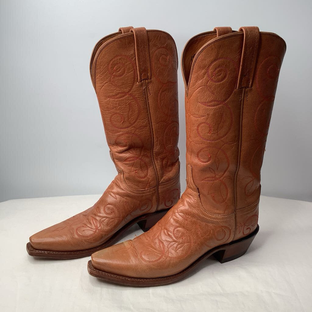 Lucchese Boots 7 Orange Leather