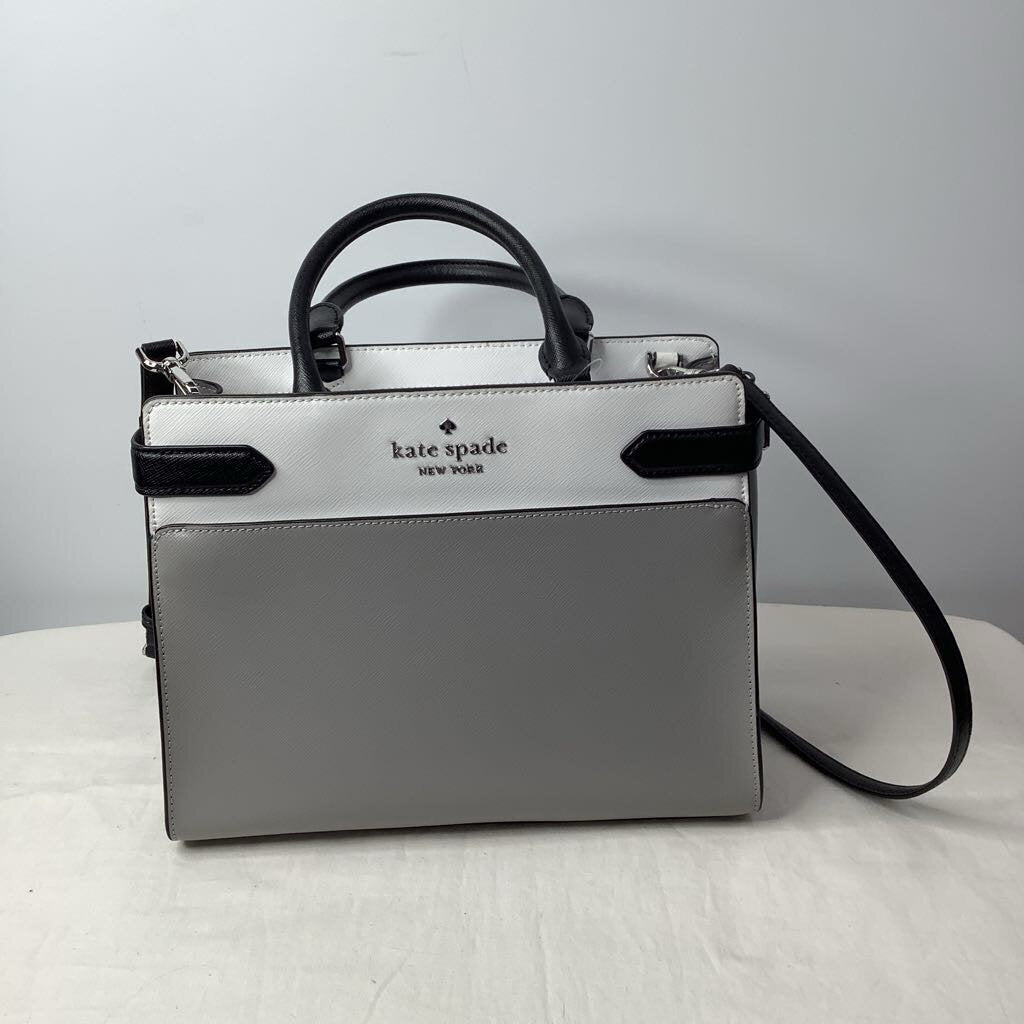 Kate Spade Purses Medium Crossbody Gray/White/Black