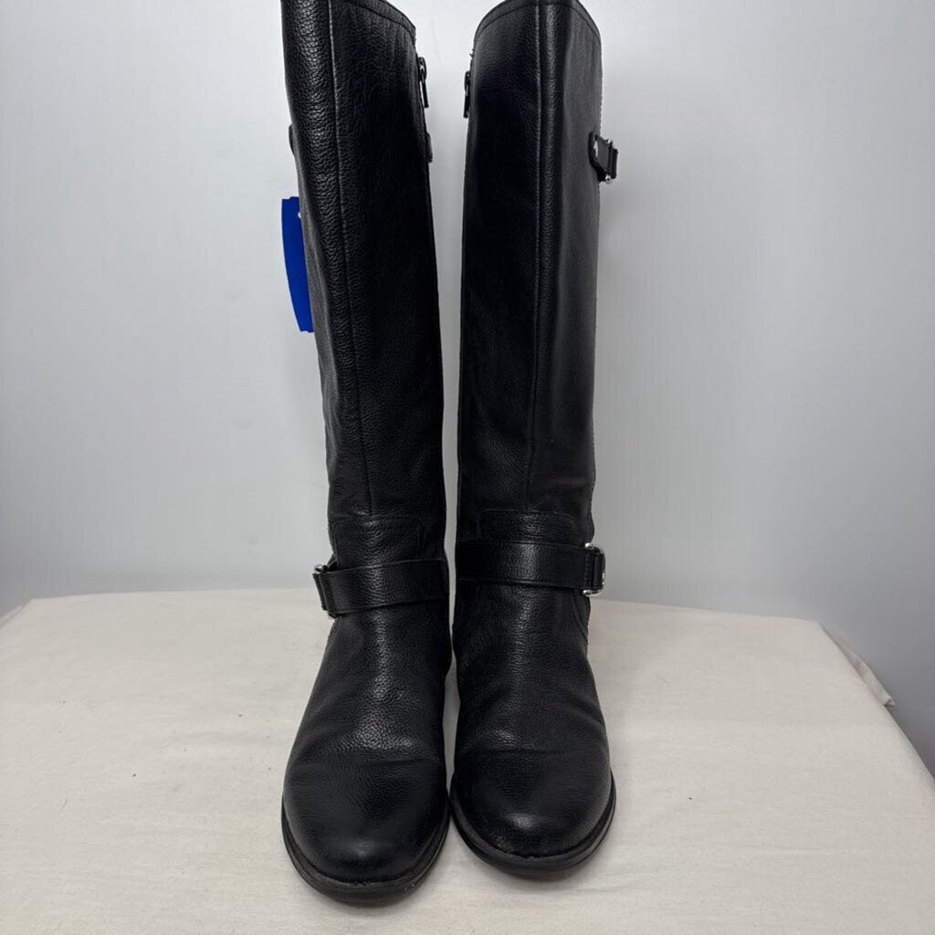 Naturalizer Boots 8 Wide Black Pebbled Leather