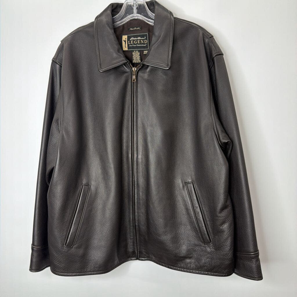 Eddie Bauer Outerwear XXL Dark Brown Leather Jacket