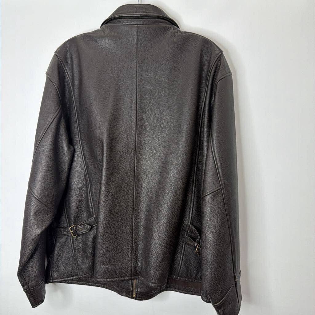 Eddie Bauer Outerwear XXL Dark Brown Leather Jacket