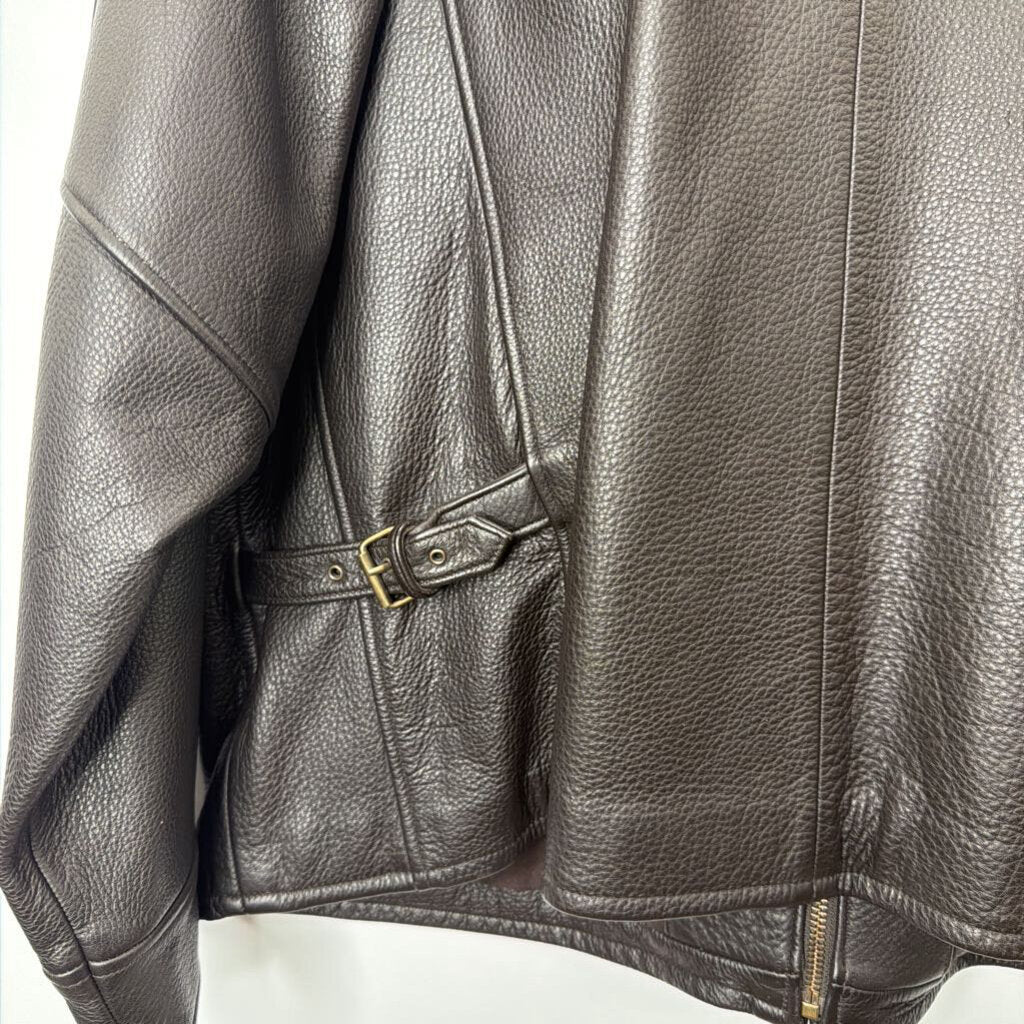 Eddie Bauer Outerwear XXL Dark Brown Leather Jacket