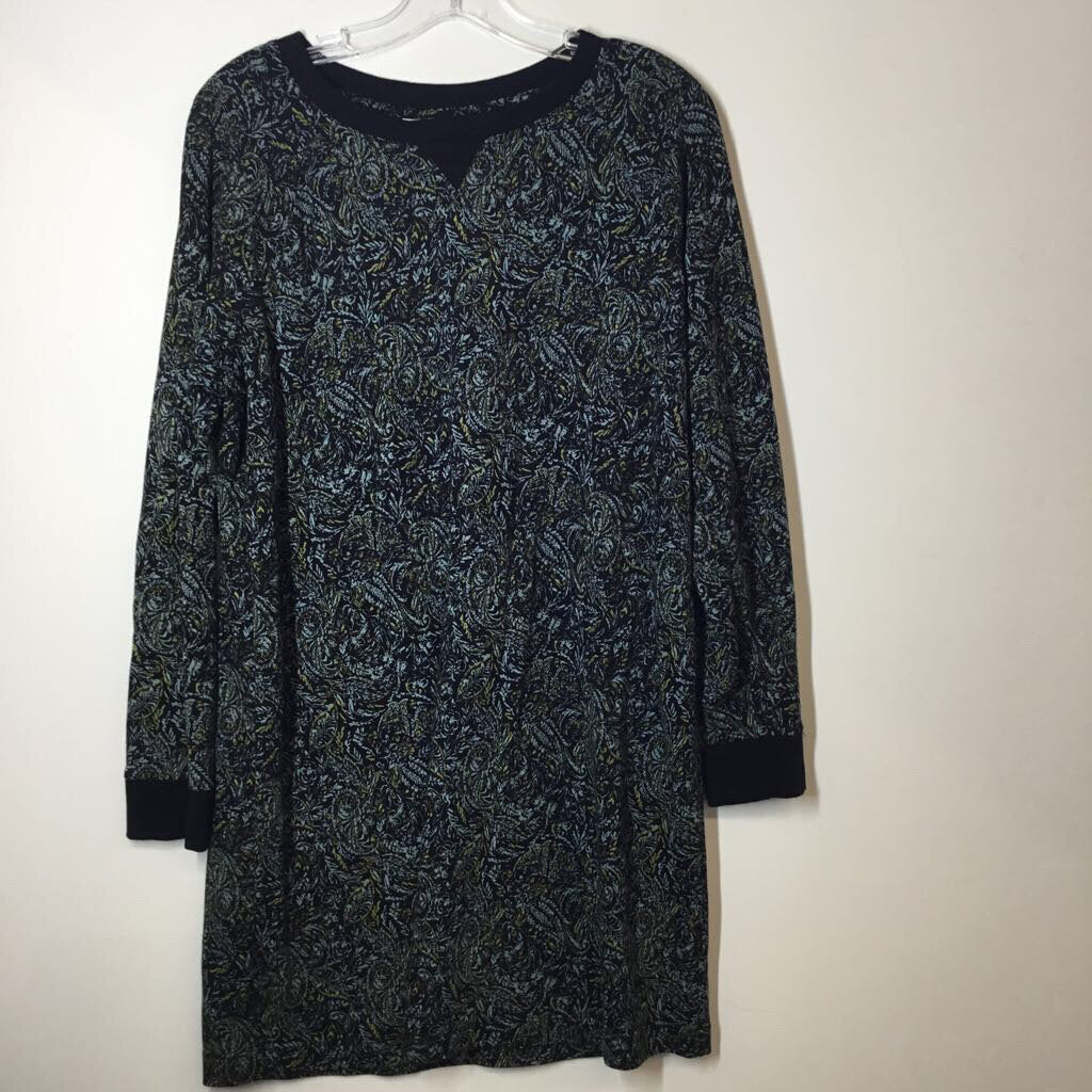 J.Jill Dress M Petite Black/Blue/Green