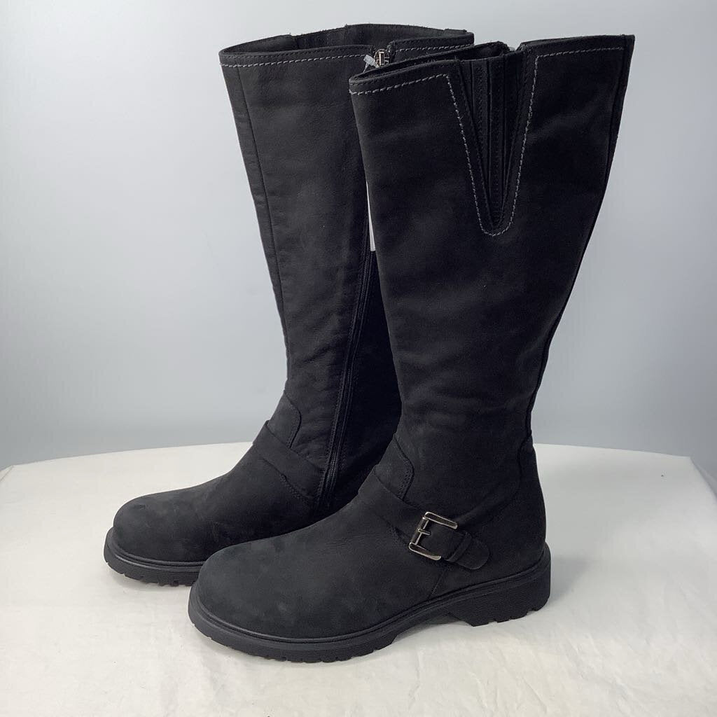 La Canadienne Boots 7.5 Tall Black Suede Leather