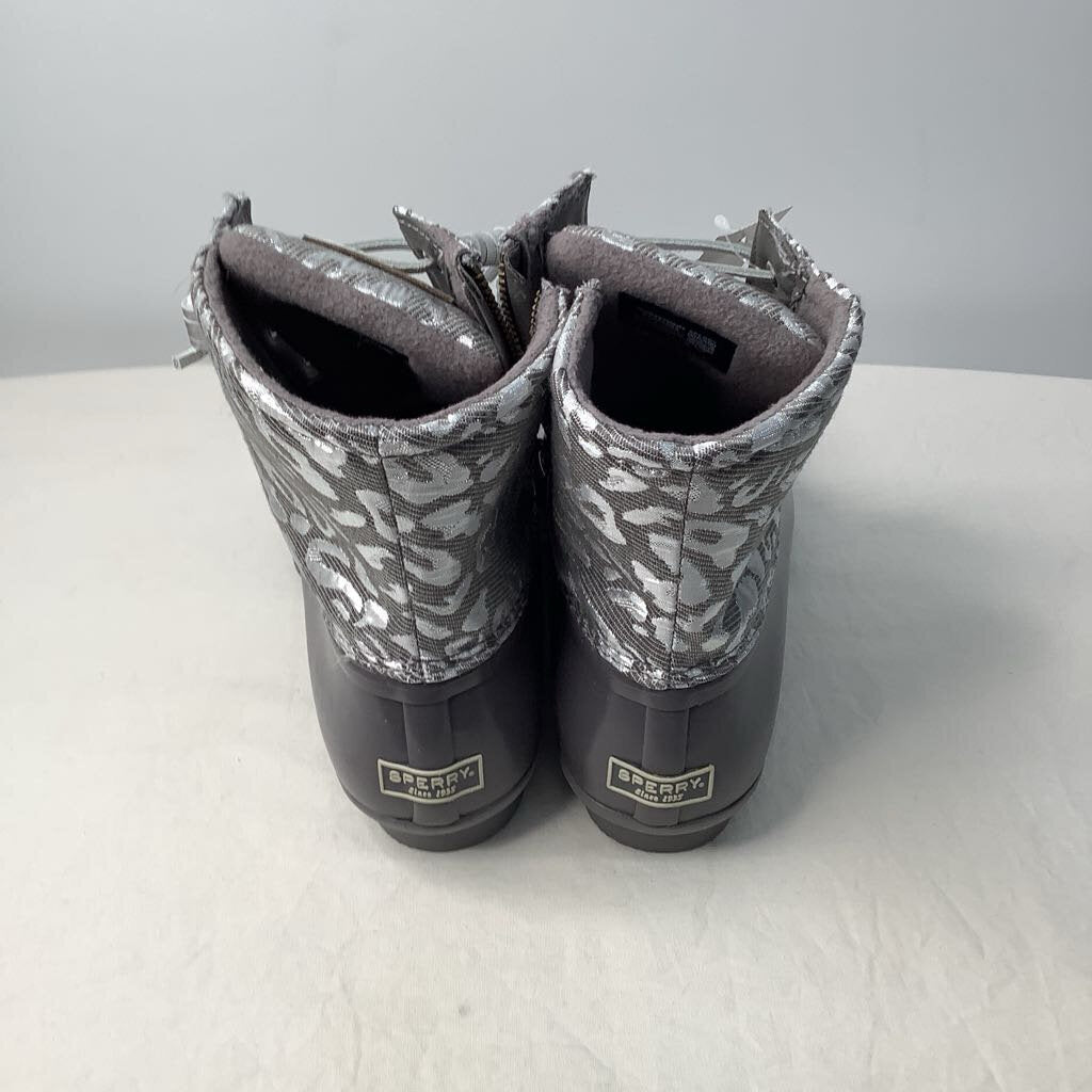 Sperry Boots 11 Gray/Silver/Cheetah