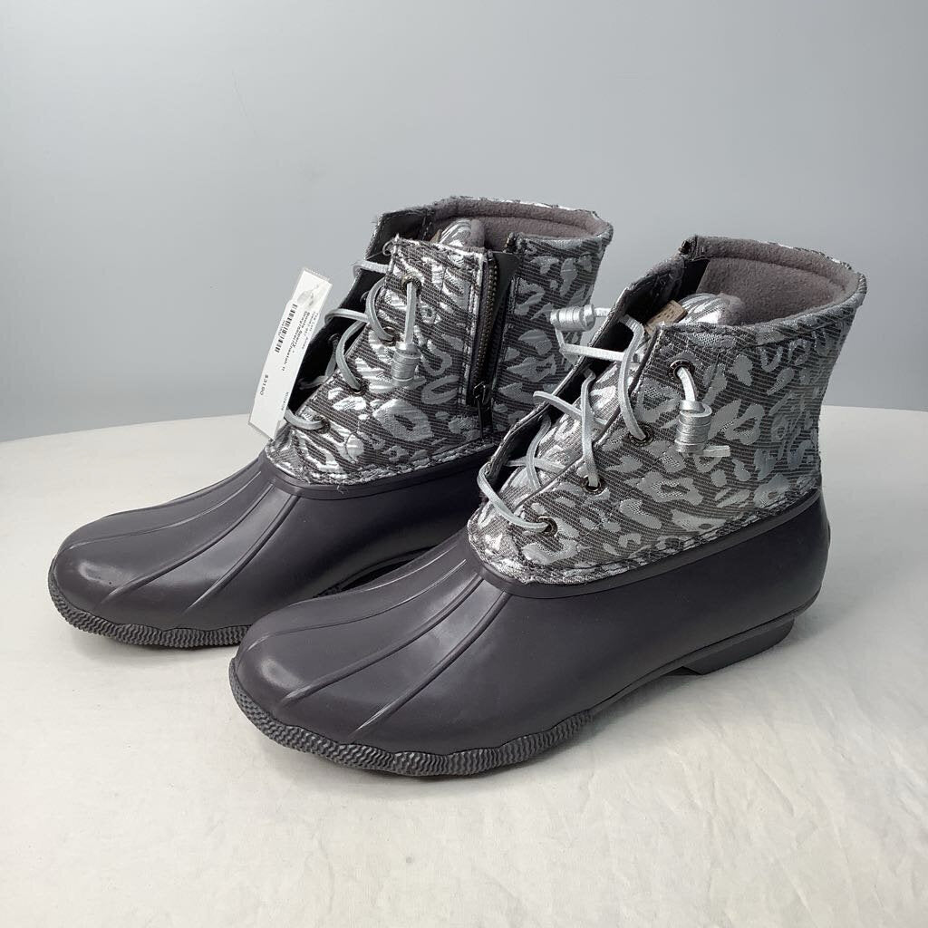 Sperry Boots 11 Gray/Silver/Cheetah